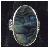 Size 8 Sterling Abalone shell ring
