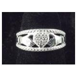 Size 5 Sterling diamond accent band ring