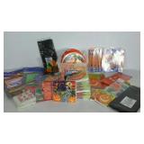 Holiday supplies, mostly Halloween, includes