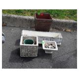 Gardening Planters Lot, concrete and resin