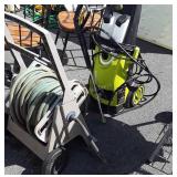 Two pc Lot, Water hose Reel with hose and Sunjoe