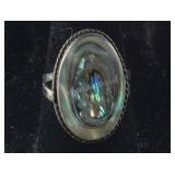 Size 6.5 Sterling silver abalone ring