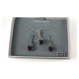 Sterling silver Marcasite necklace and earrings