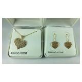 Gold over Sterling silver diamond accent necklace