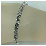 CZ Bracelet, 7.5 " Length silvertone