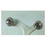 Large CZ Earrings , silvertone no backs