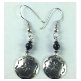 Sterling Silver Dangling Earrings With A Bead Of
