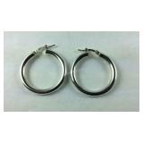 Large Hooped Sterling Silver Earrings, 8.9 grams,