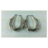 Large Hooped Earrings Sterling Silver , 8.1