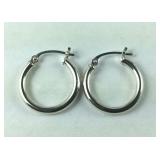 Small Hooped Earrings Sterling Silver , 1.9