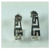 Small Geometric Designed Earrings Sterling Silver