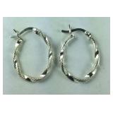 Hooped Sterling Silver Earrings , 1.2 grams, 3/4"