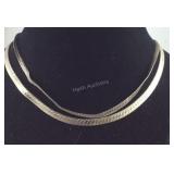 Two Sterling Silver Necklaces , 20.1 grams, 17"