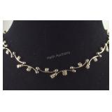 CZ necklace gold plated 16in