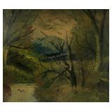 Early painting on masonite board, 26x22