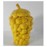 Yellow grape cookie jar, 10"