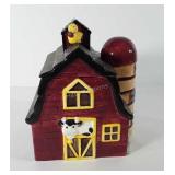 Barn cookie jar, 7.5" x 8"