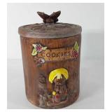 Treasure craft stump cookie jar, made in USA, 8",