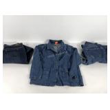 Denim jeans and blazer, blazer size large, Gloria