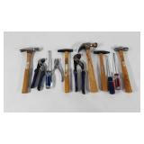 Hand tools, hammers, screwdrivers,  wrenches,