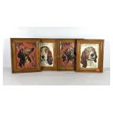 Paint by Number paintings, two pair of dogs,