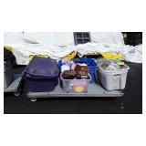 4 large totes of toys and stuffed animals