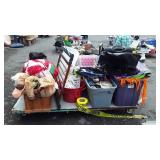 Skid of outdoor Christmas decorations, movies,