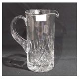 Lead crystal pitcher, 8" tall, made in Yugoslavia