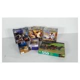 6 puzzles between 300 and 1000 pieces.  The 2