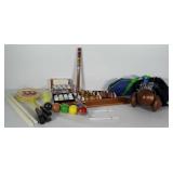 Outdoor game lot: 23 used golfballs, a croquet