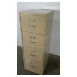 Four drawer metal file cabinet. 18"×25"×52".