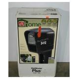 Mail Master Plus black plastic mailbox, new in