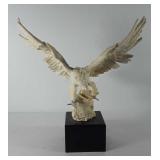 Alabaster Eagle statue, one talon shows wear, see
