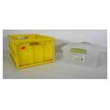 Folding storage crate and 15 qt. Sterlite storage