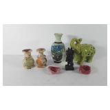 Mixed group, includes Vase, individual ash trays,