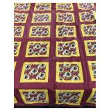 Knotted Washington Redskins quilt, machine and