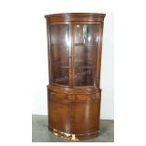 Mahogany corner cabinet. Needs TLC, veneer