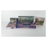Six unopened puzzles, includes 500-1000 pieces