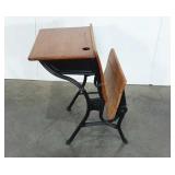 Antique style school desk with flip-up seat. 16"