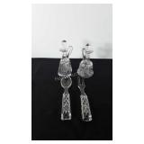 Glassware, includes two cruets, and fork and