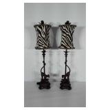 34" jungle themed table lamps. Have monkeys that