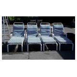 Set of 4 Outdoor Chaise Lounges, aluminum framed,