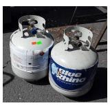 Two Propane Tanks, one full, other close to half