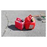Two Poly Gas Containers, 1& 2.5 gallon sizes,