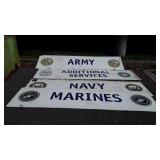 7 Signs, Armed Forces Themed, poly type material,
