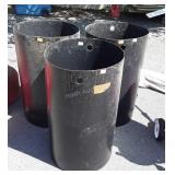 3 black Poly Barrels, 18x30" high