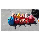 10 Gasoline Containers of various sizes, used
