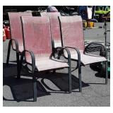 Set of 4 Outdoor Chairs, aluminum framed with