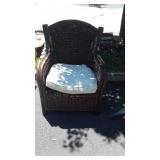 Rattan Chair, Sunroom style, use wear in wicker