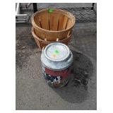 2 fruit baskets  and decor cream style can